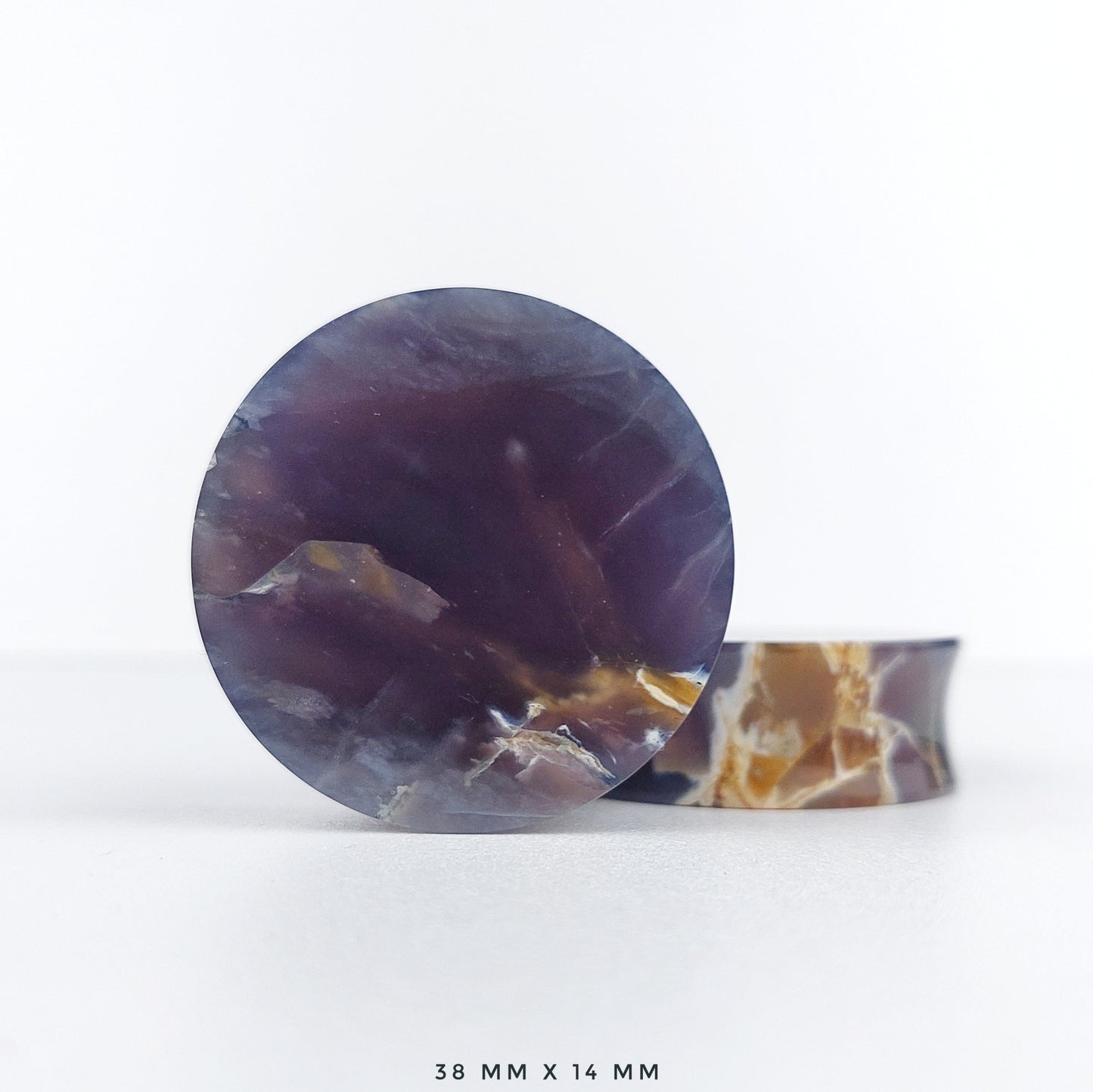 Purple Chalcedony 38mm (1 1/2") plugs