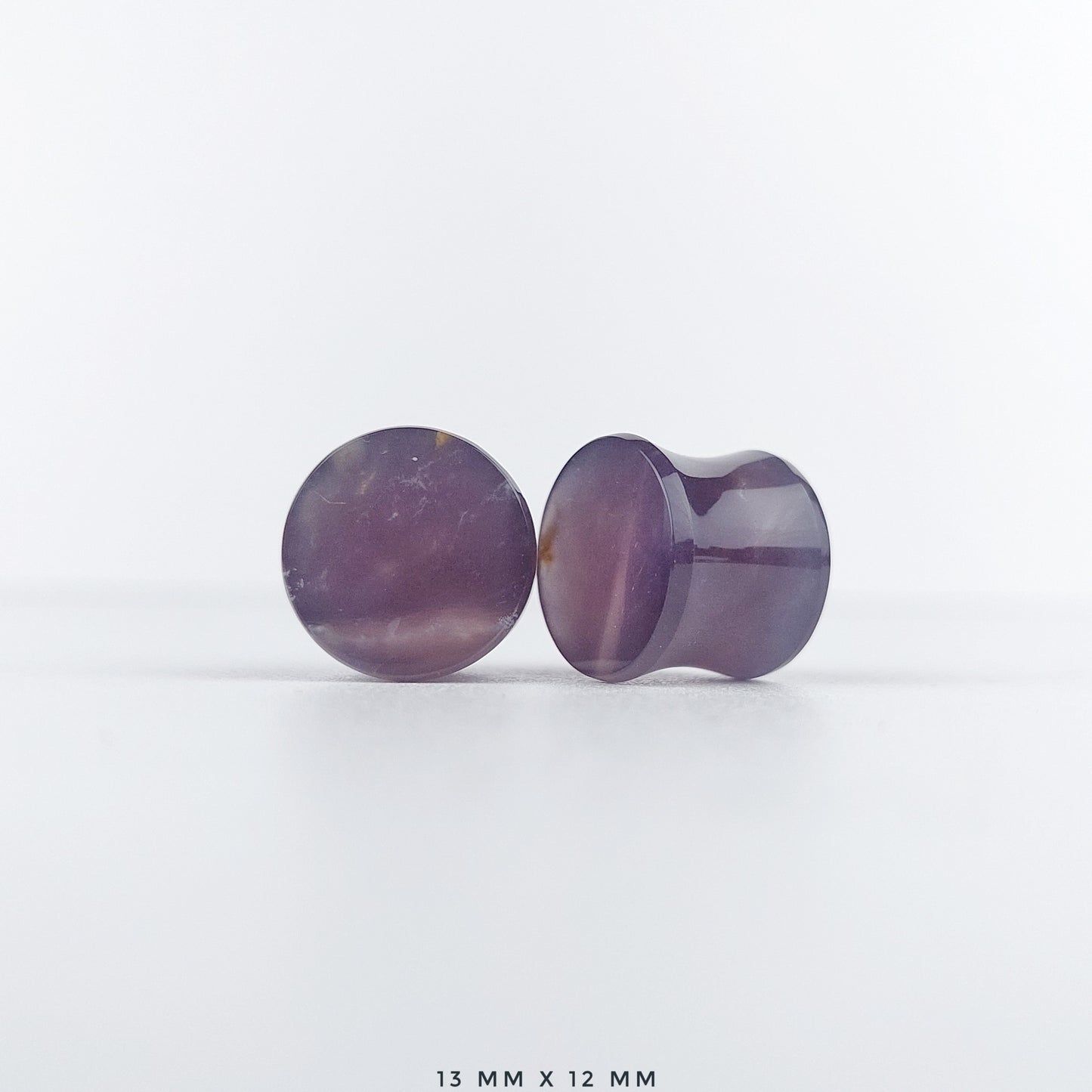 Purple Chalcedony 13mm (1/2") plugs