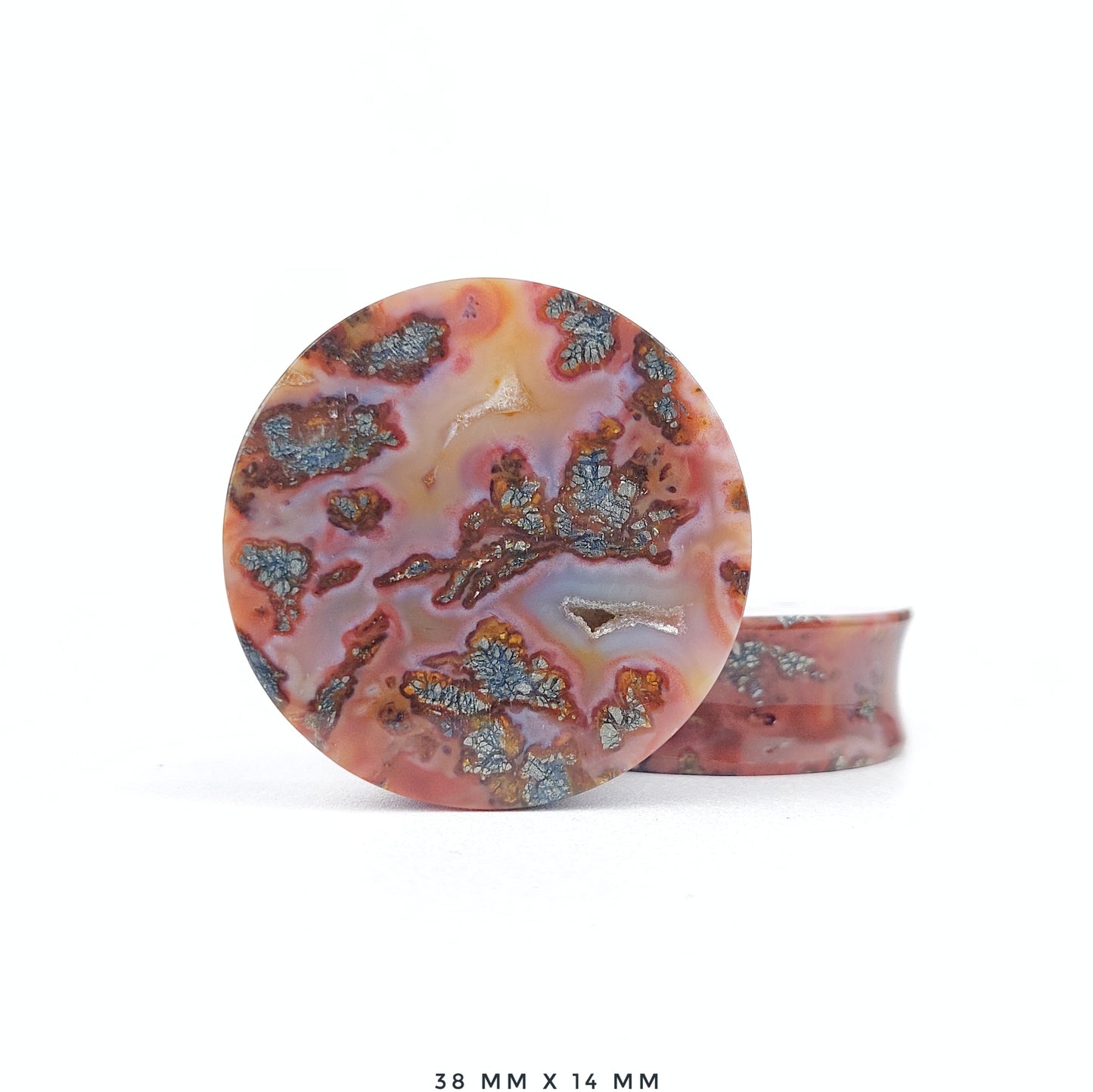 Marcasite in Agate 38mm (1 1/2") plugs