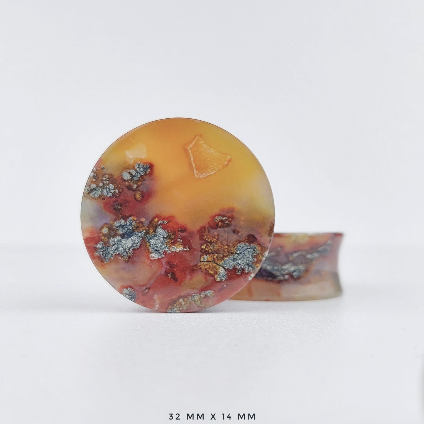 Marcasite in Agate 32mm (1 1/4") plugs