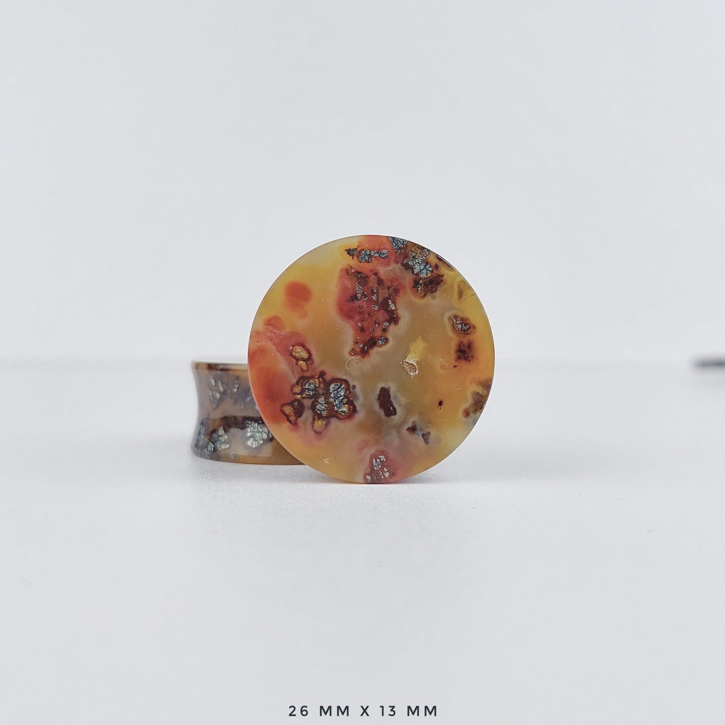 Marcasite in Agate 26mm (1") plugs
