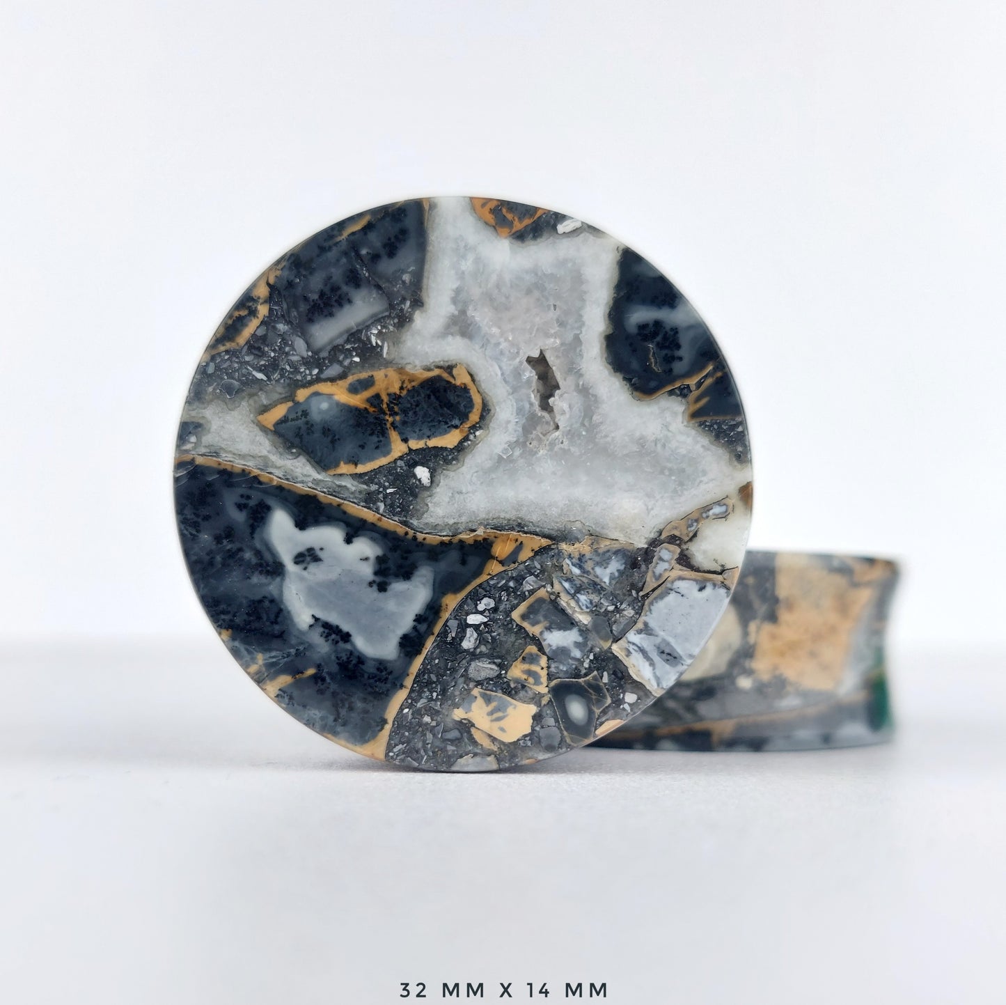 Dendritic Maligano Jasper 32mm (1 1/4") plugs
