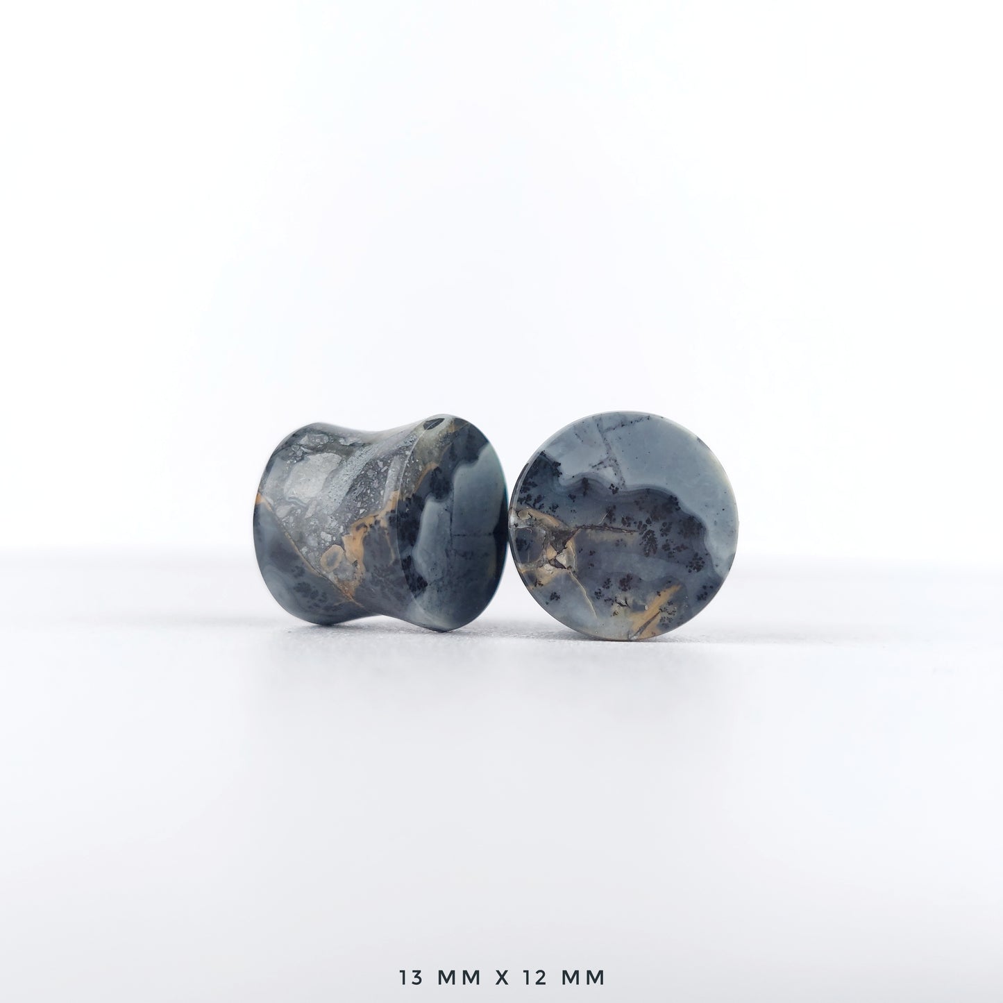 Dendritic Maligano Jasper 13mm (1/2") plugs