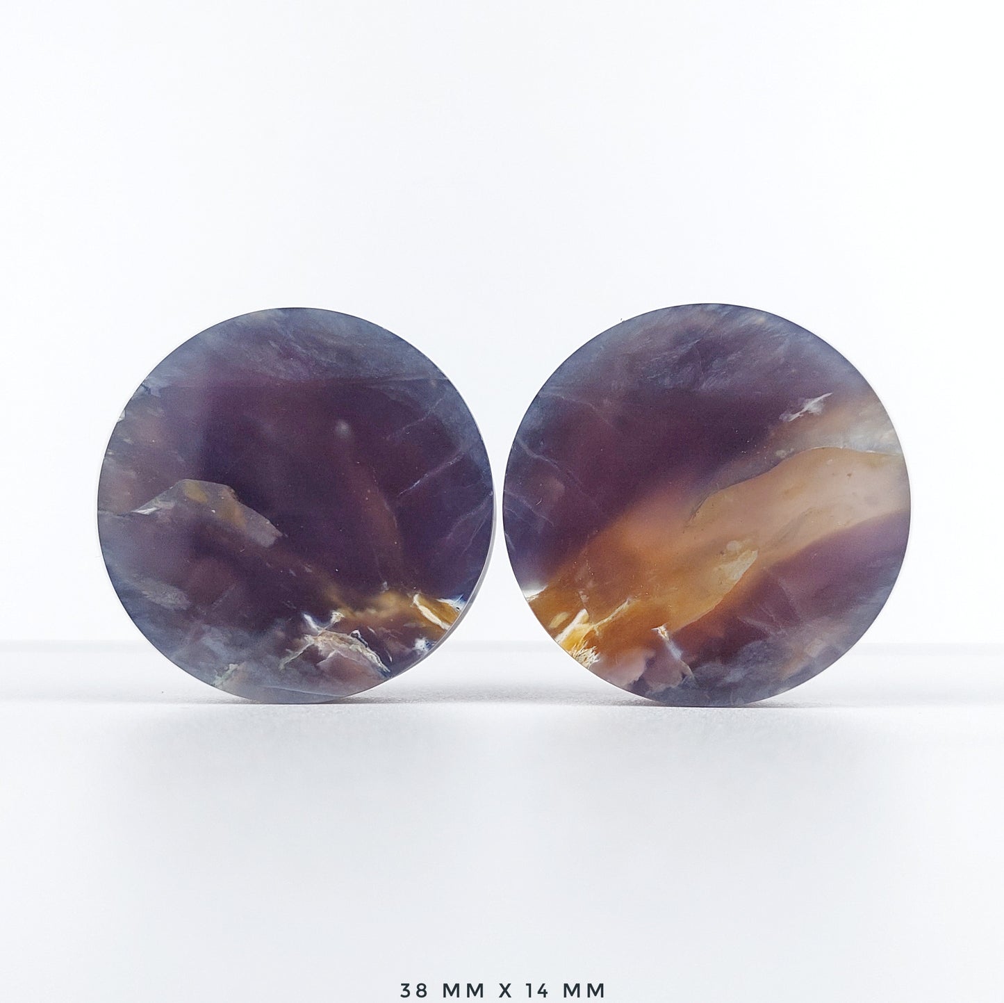 Purple Chalcedony 38mm (1 1/2") plugs