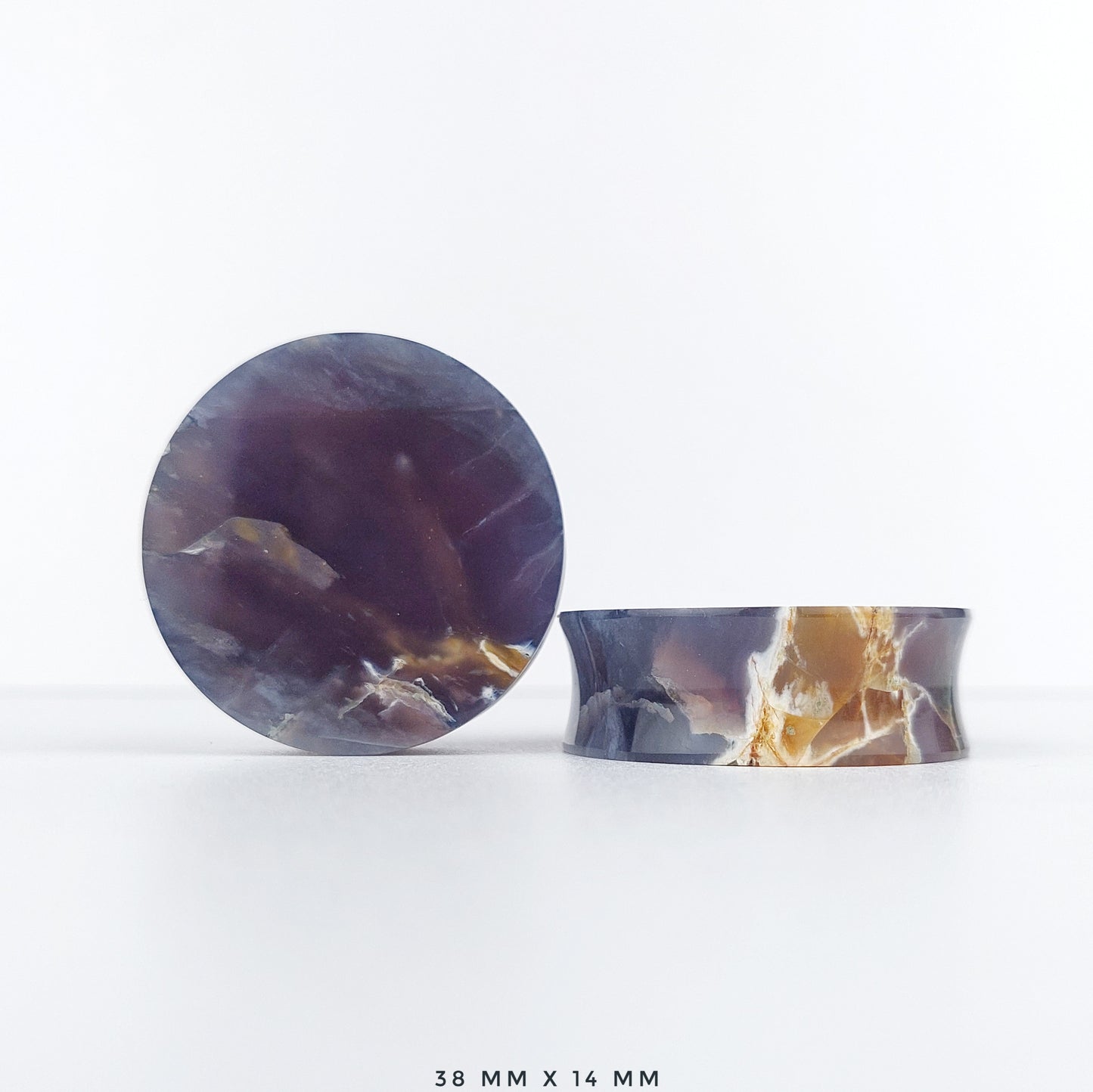 Purple Chalcedony 38mm (1 1/2") plugs