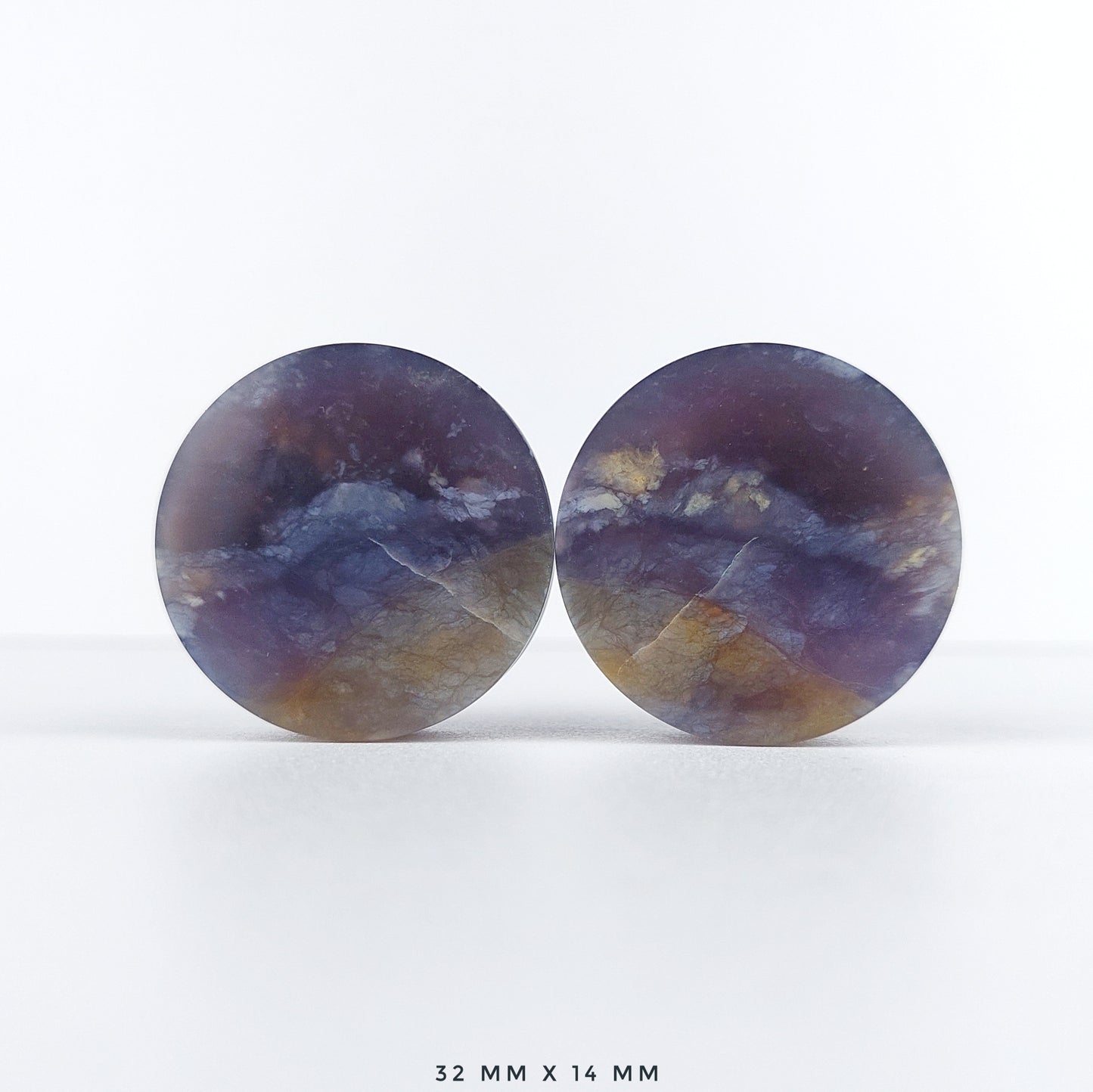 Purple Chalcedony 32mm (1 1/4") plugs