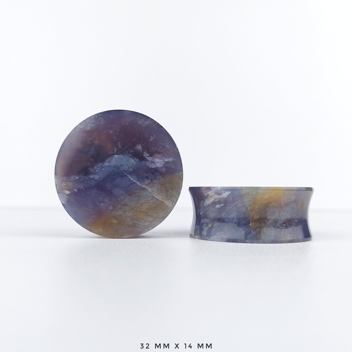 Purple Chalcedony 32mm (1 1/4") plugs