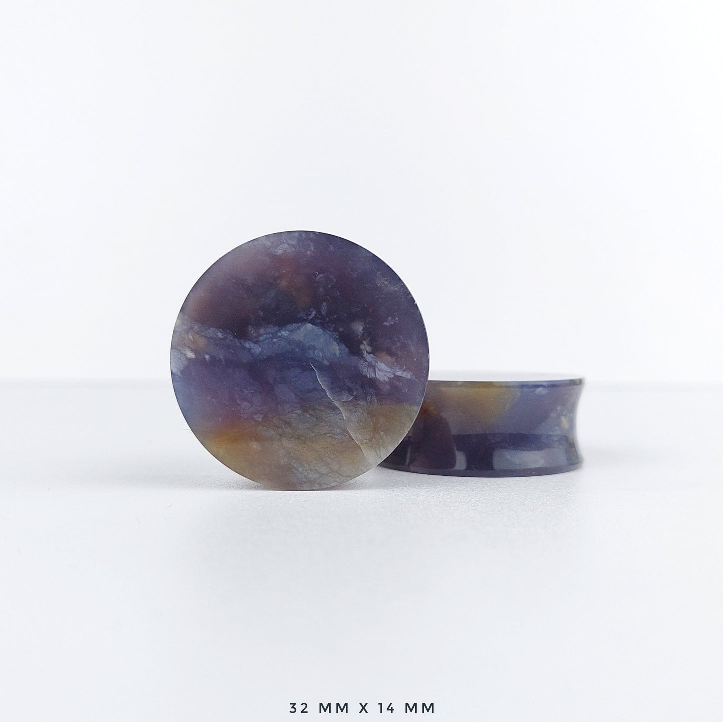 Purple Chalcedony 32mm (1 1/4") plugs