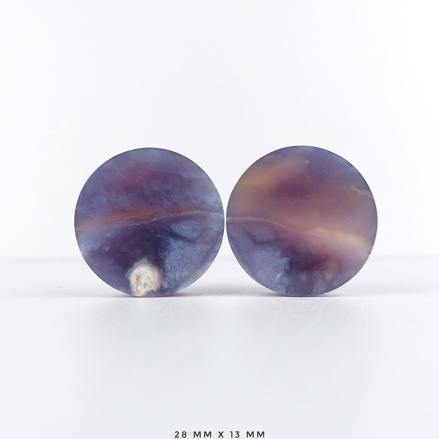 Purple Chalcedony 28mm (1 1/8") plugs