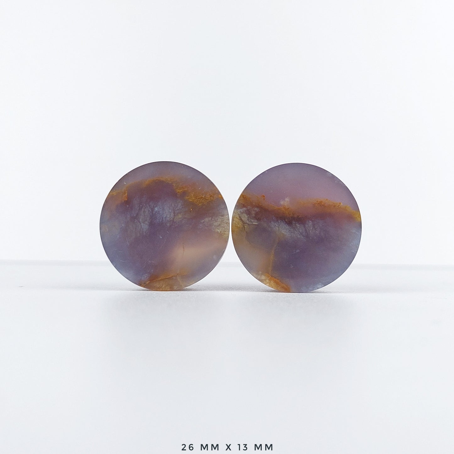 Purple Chalcedony 26mm (1") plugs