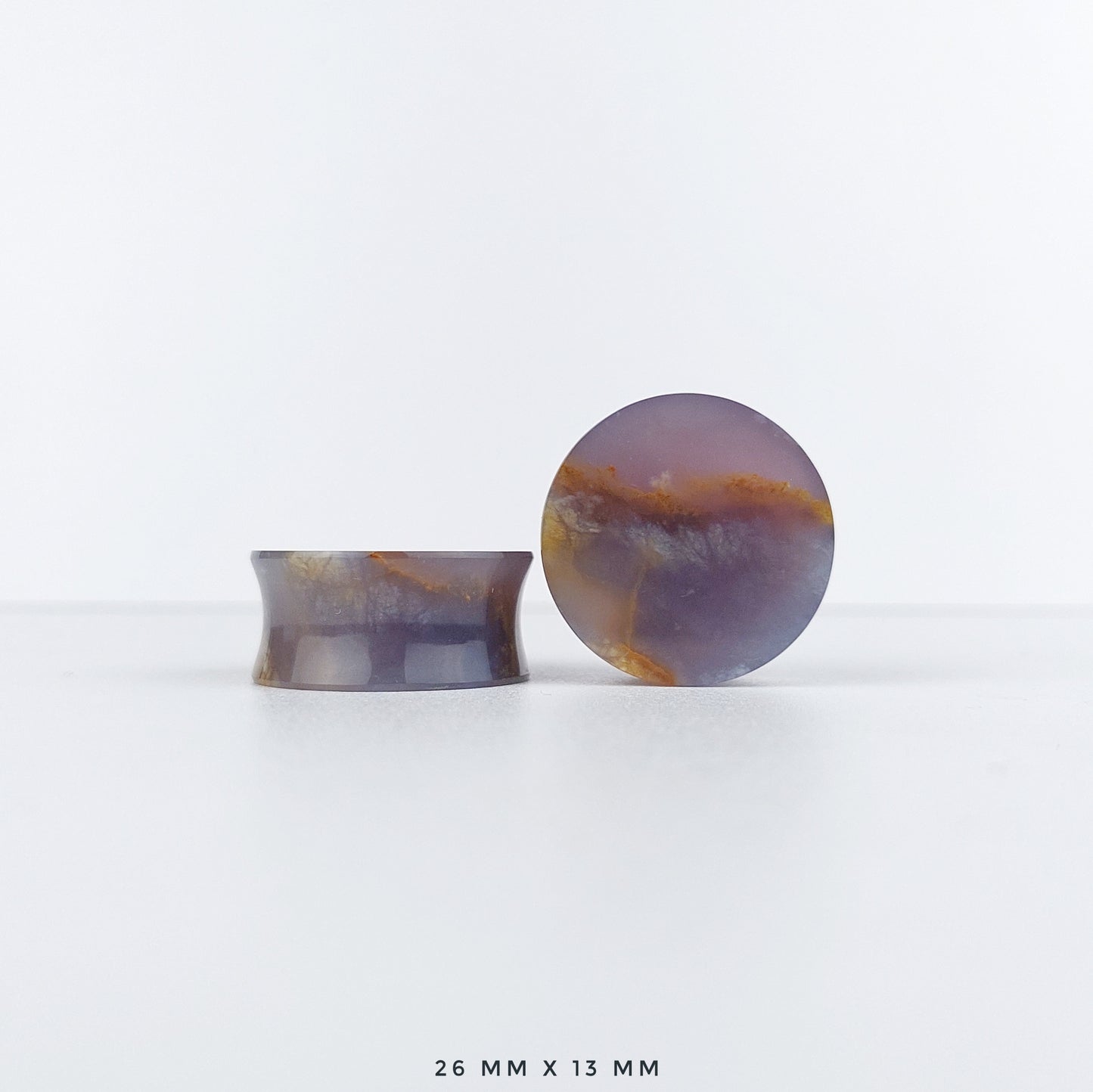 Purple Chalcedony 26mm (1") plugs