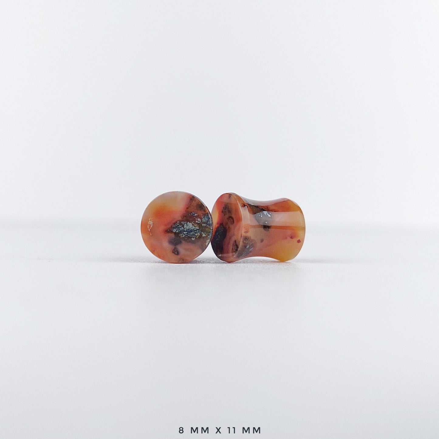 Marcasite in Agate 8mm (0g) plugs