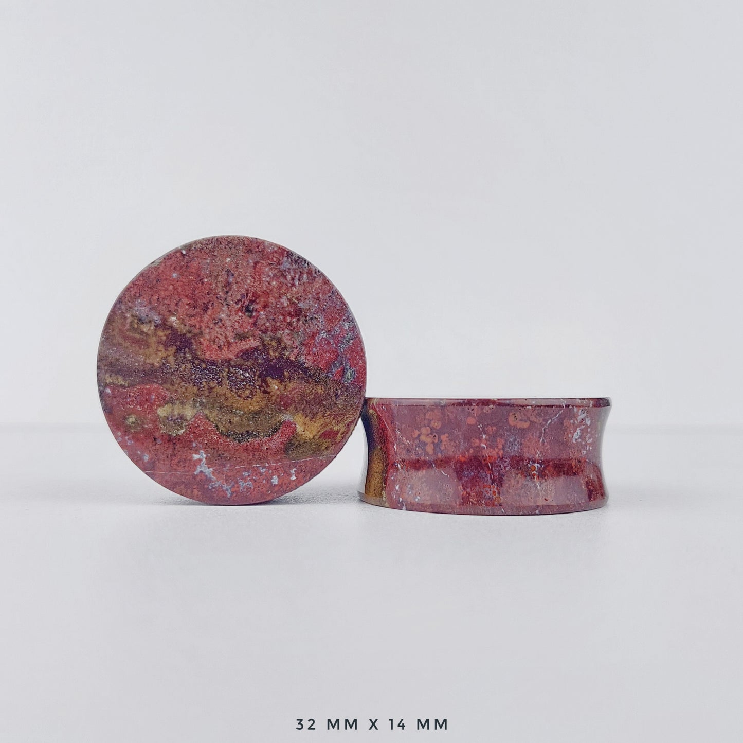 Red Moss Agate 32mm (1 1/4") plugs