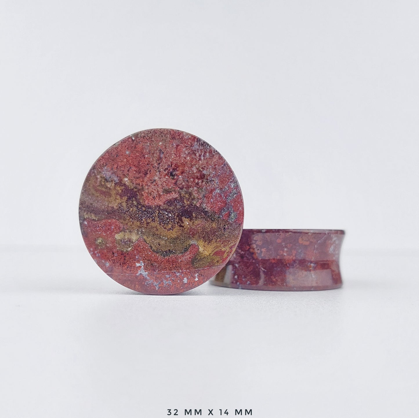 Red Moss Agate 32mm (1 1/4") plugs