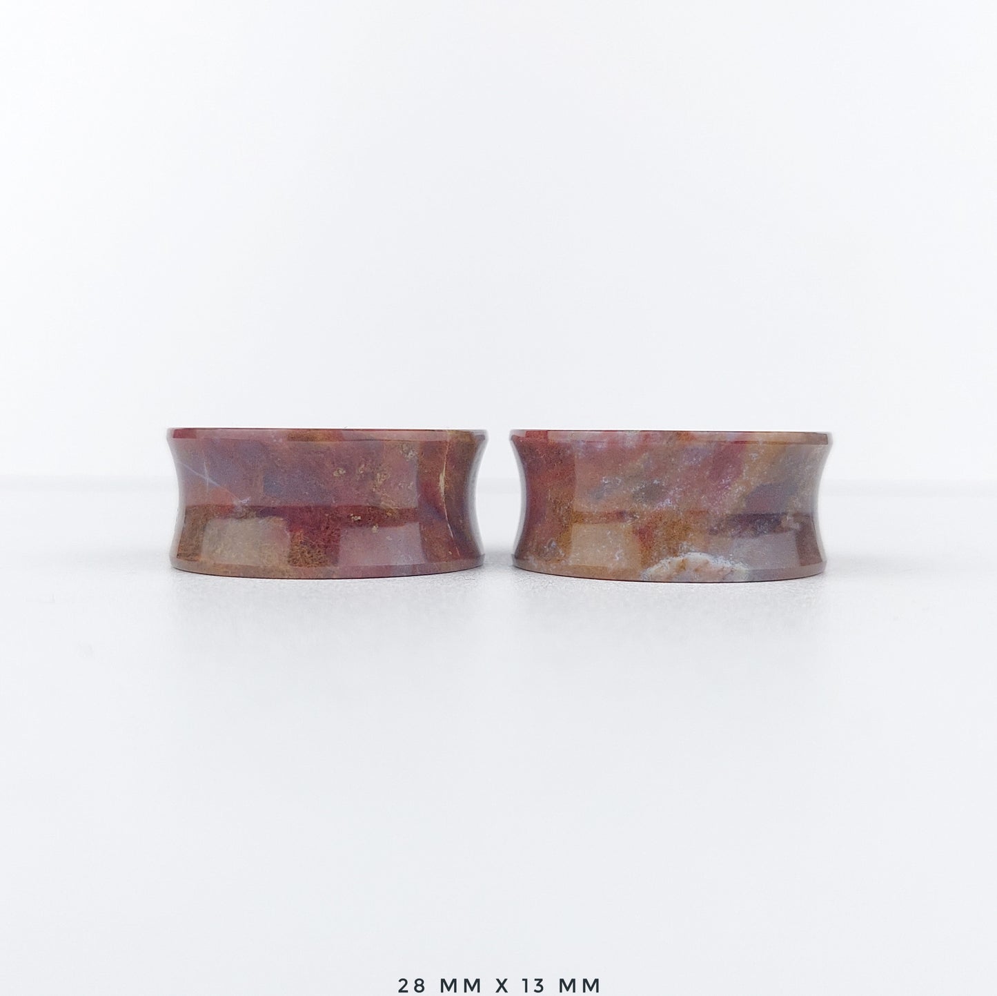 Red Moss Agate 28mm (1 1/8") plugs