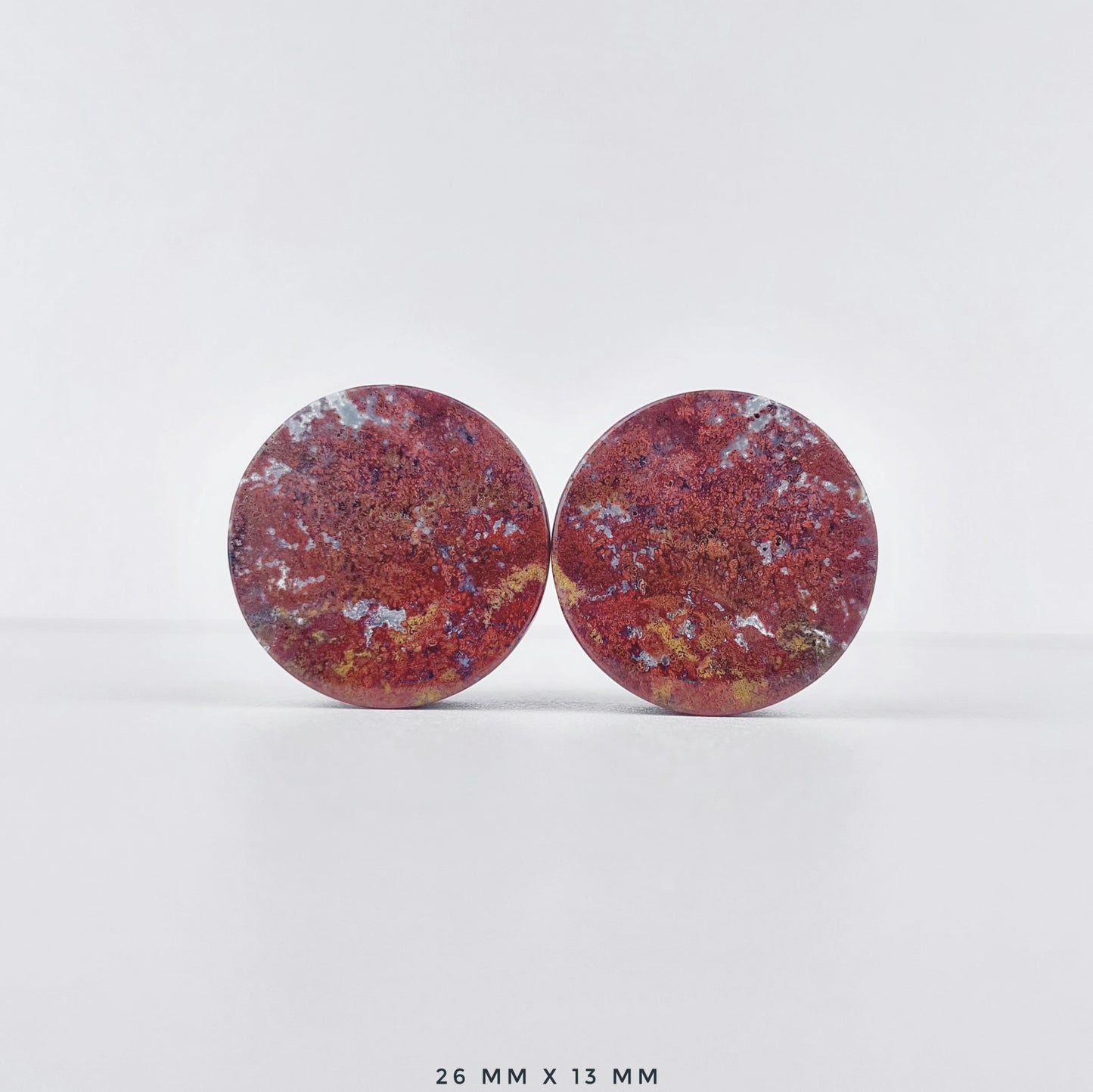 Red Moss Agate 26mm (1") plugs