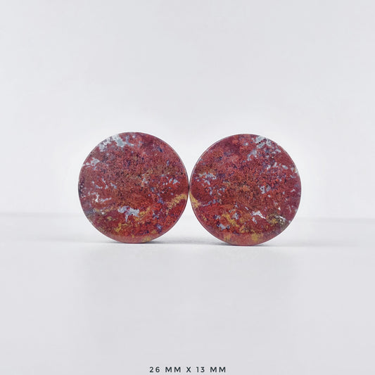 Red Moss Agate 26mm (1") plugs