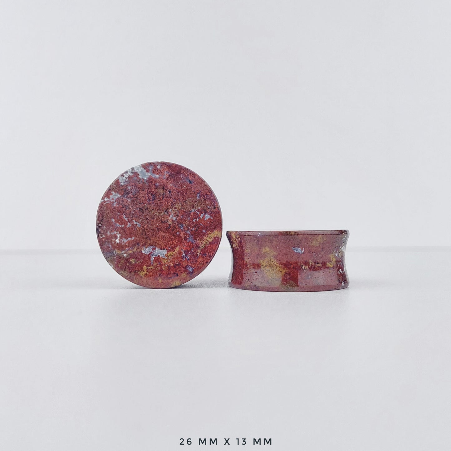 Red Moss Agate 26mm (1") plugs