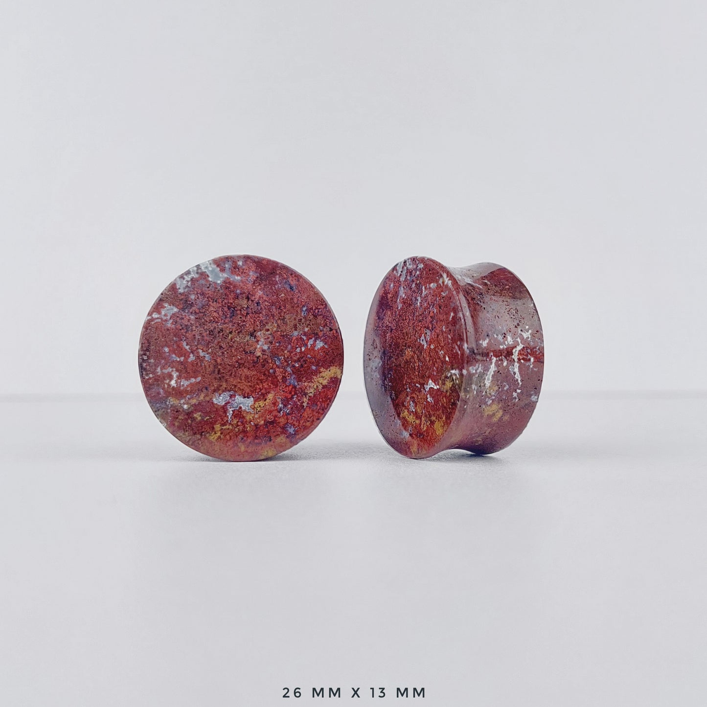 Red Moss Agate 26mm (1") plugs