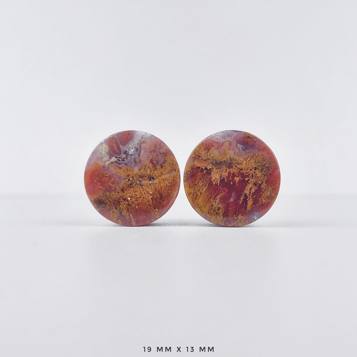 Red Moss Agate 19mm (3/4") plugs