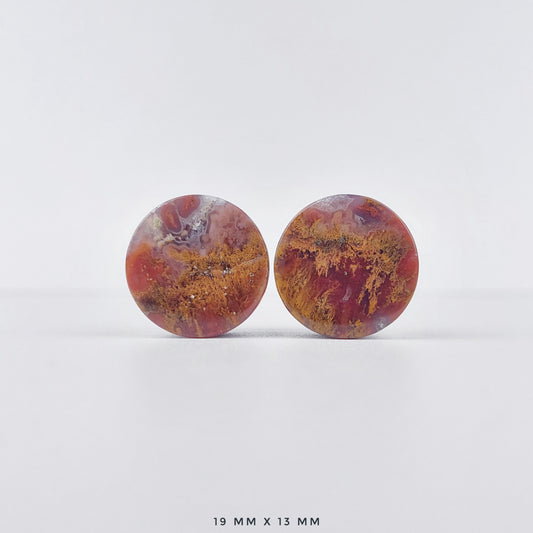 Red Moss Agate 19mm (3/4") plugs