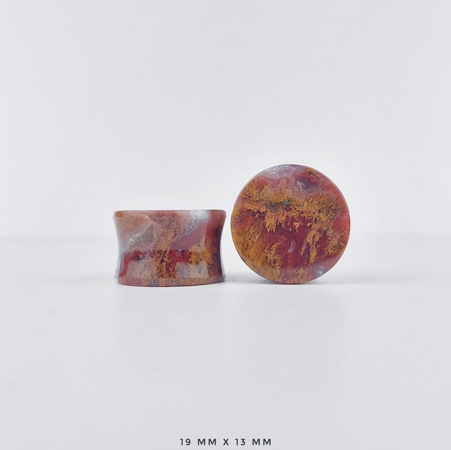 Red Moss Agate 19mm (3/4") plugs