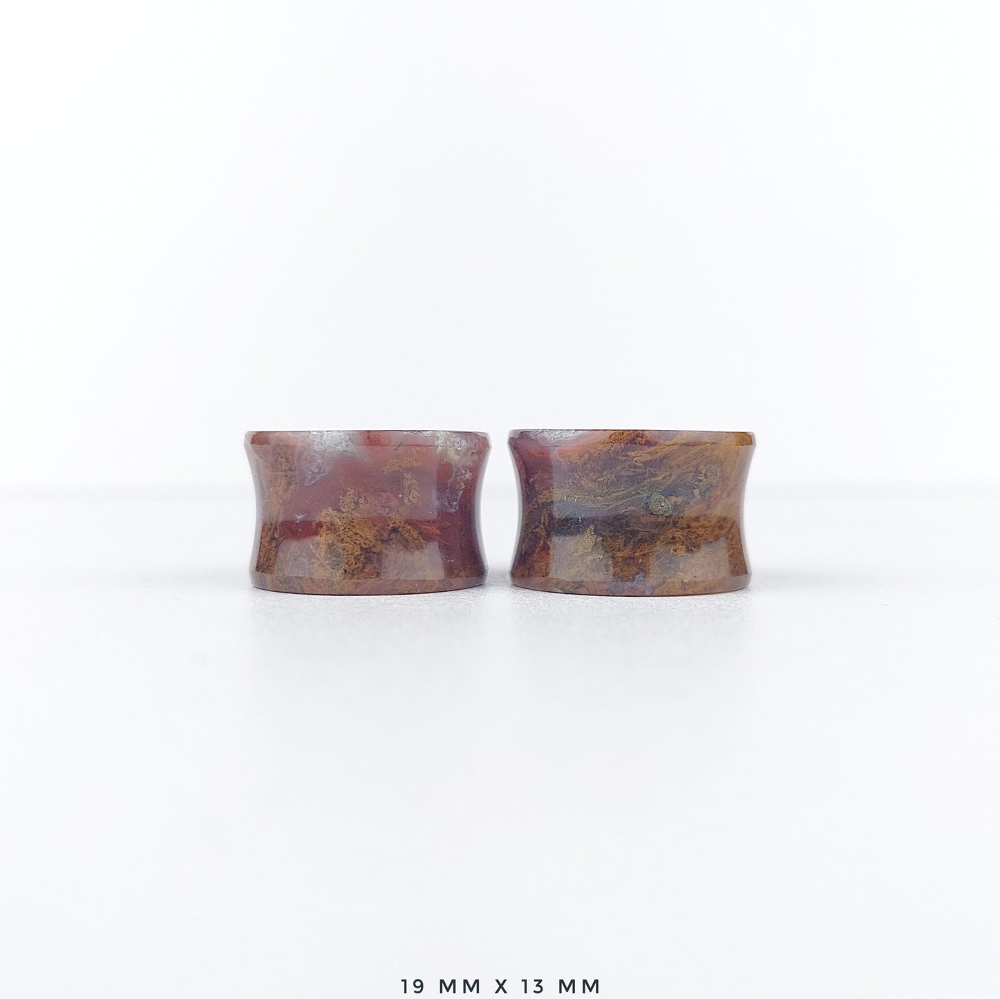 Red Moss Agate 19mm (3/4") plugs