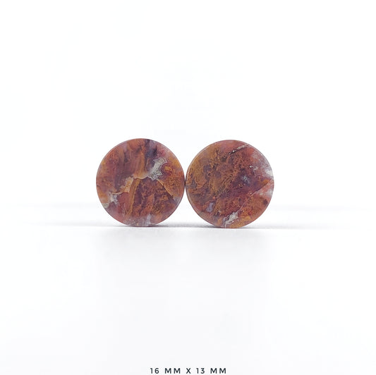 Red Moss Agate 16mm (5/8") plugs