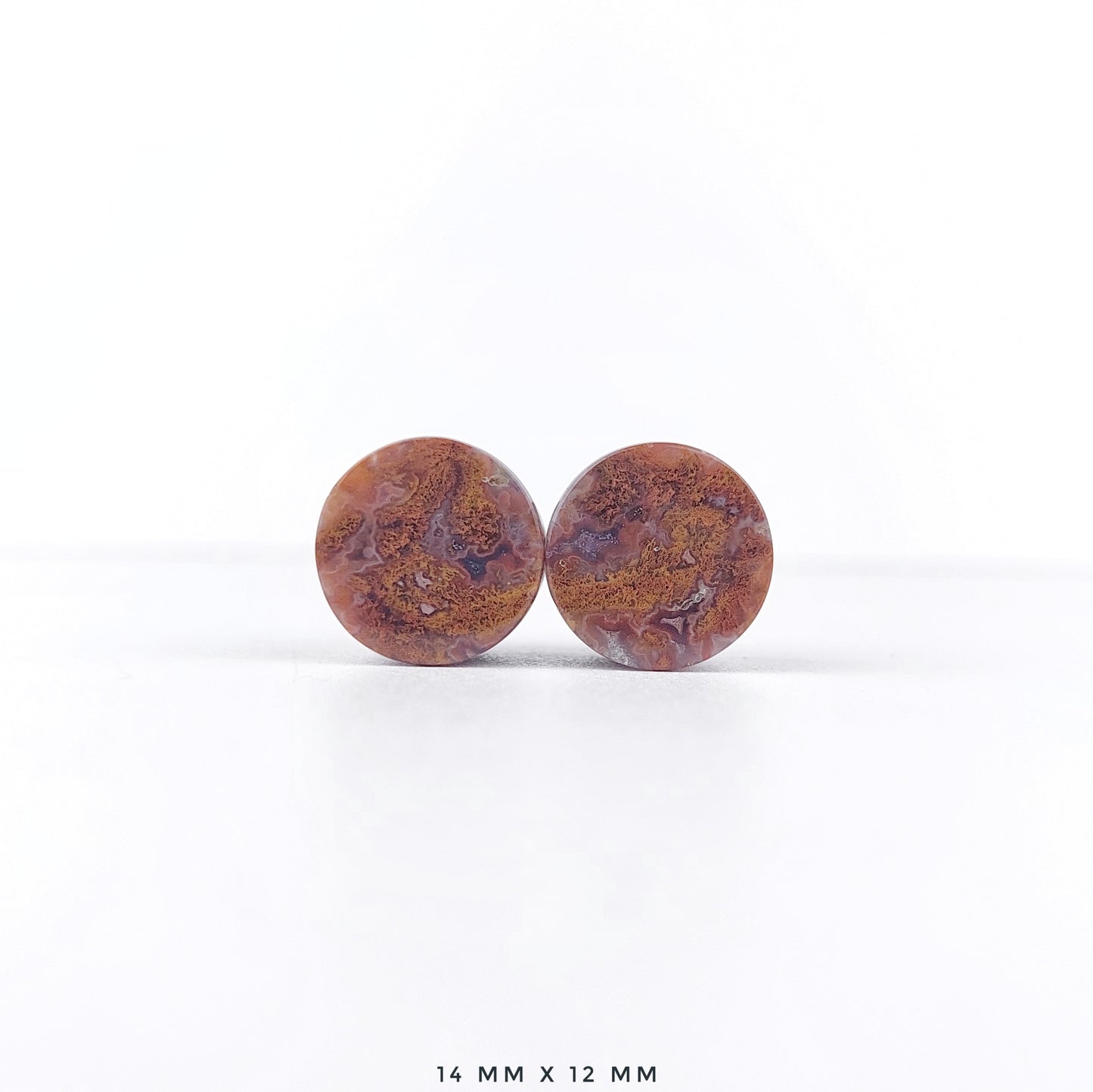 Red Moss Agate 14mm (9/16") plugs