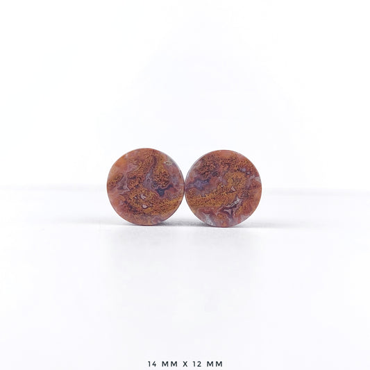 Red Moss Agate 14mm (9/16") plugs
