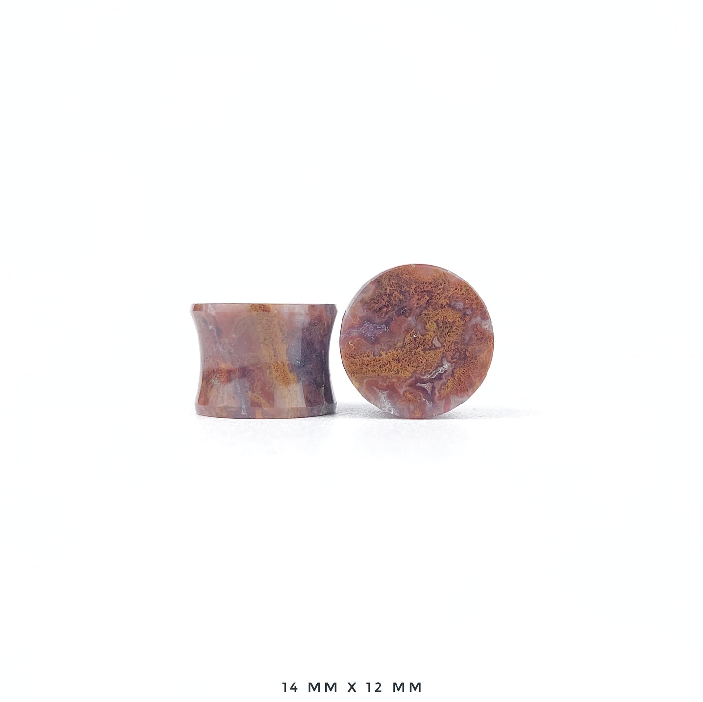 Red Moss Agate 14mm (9/16") plugs