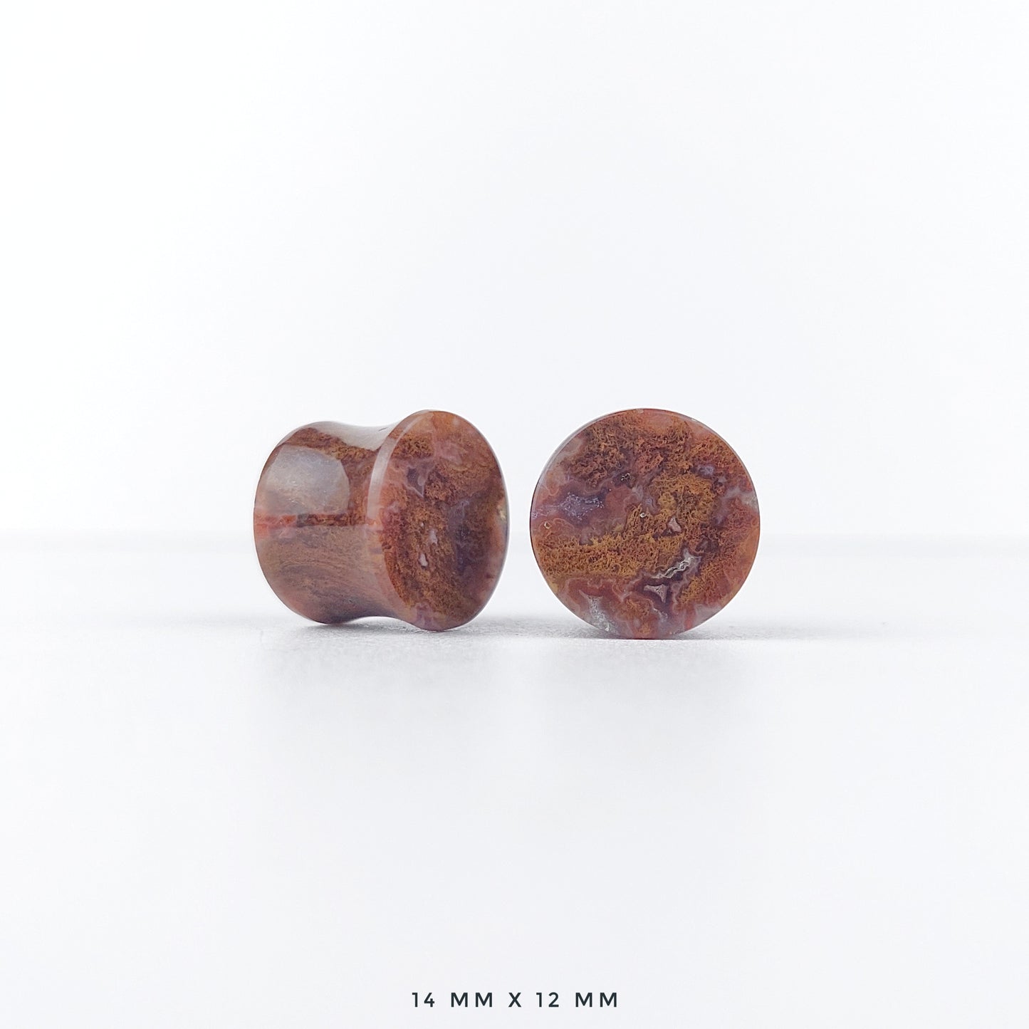 Red Moss Agate 14mm (9/16") plugs