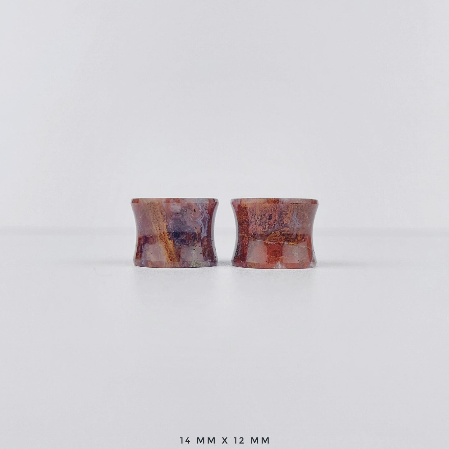 Red Moss Agate 14mm (9/16") plugs