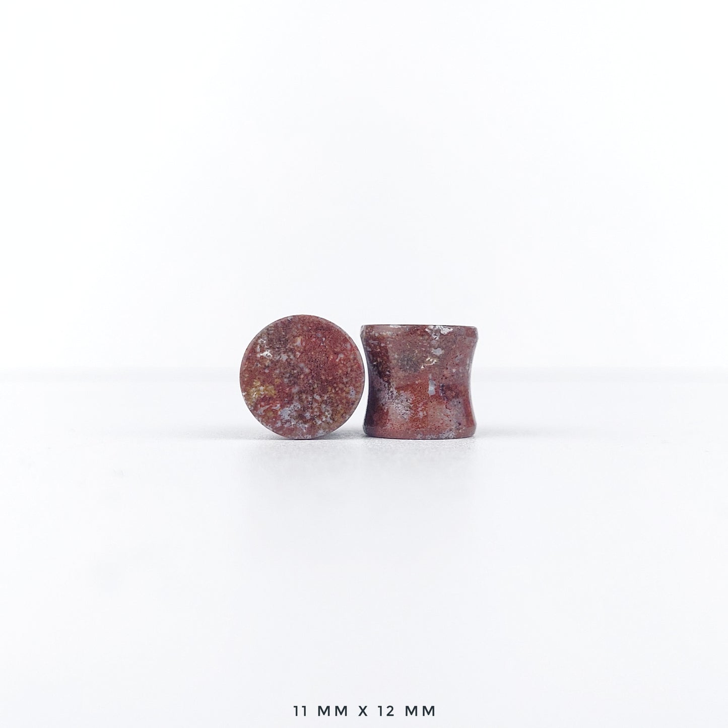 Red Moss Agate 11mm (7/16") plugs