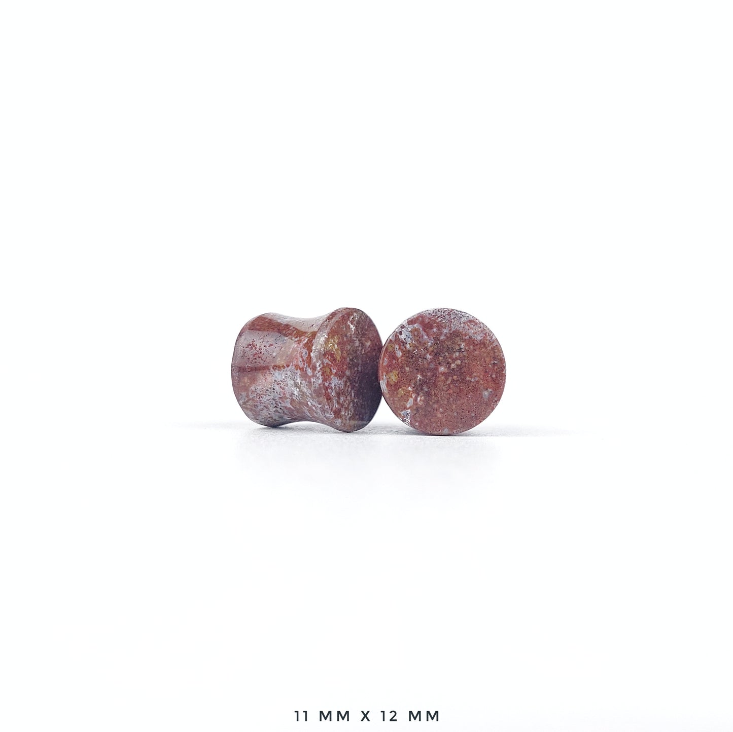 Red Moss Agate 11mm (7/16") plugs