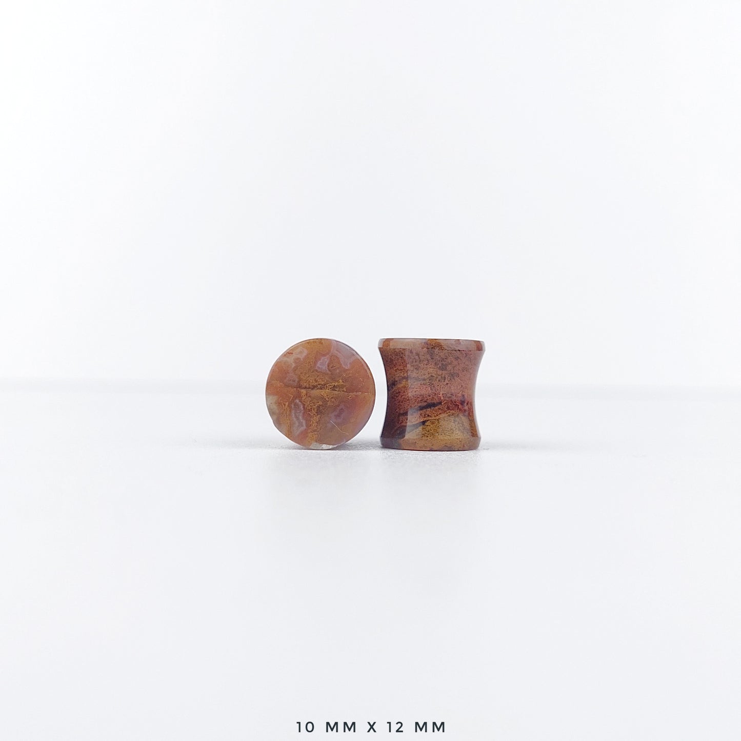 Red Moss Agate 10mm (00g) plugs