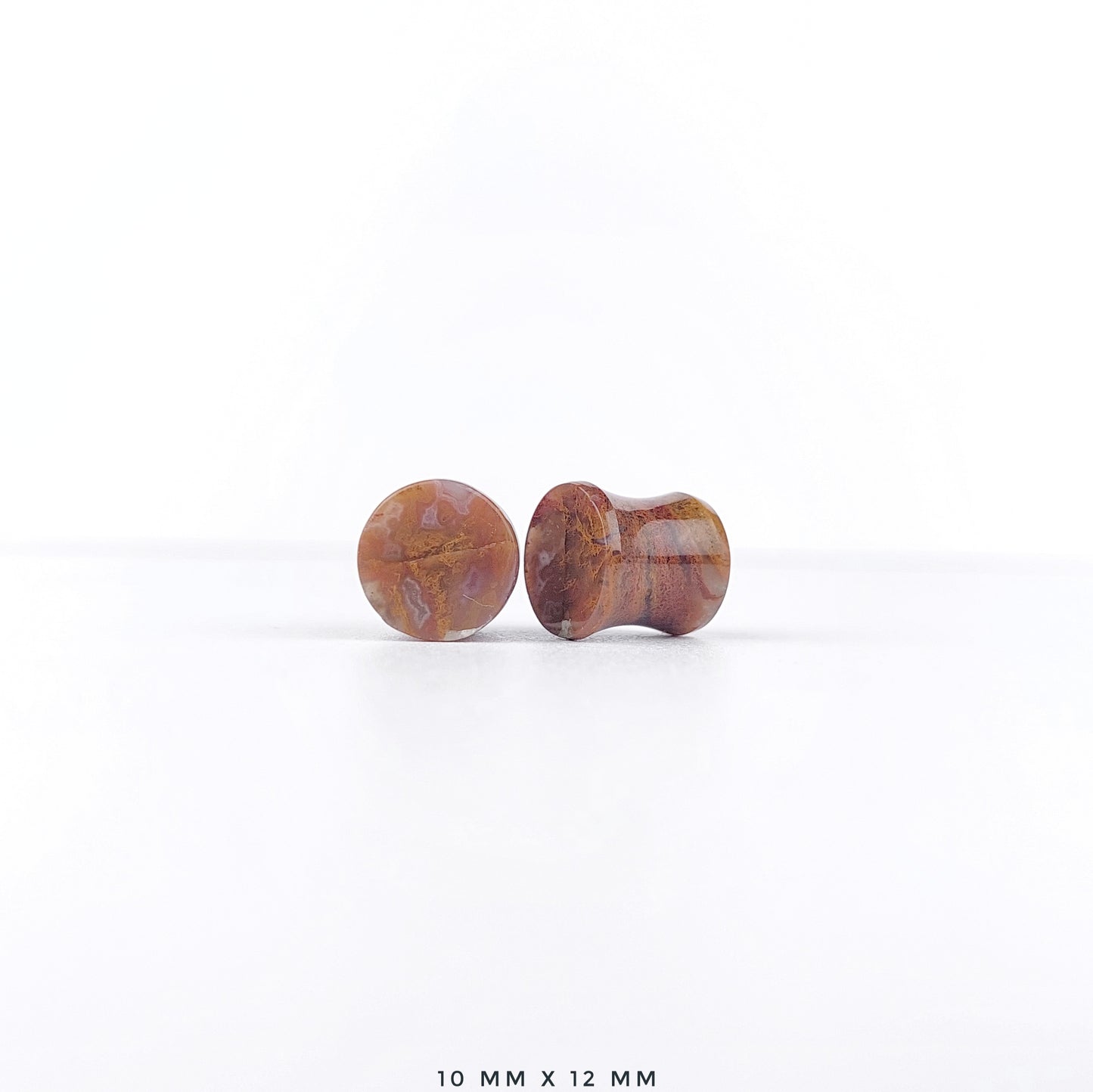 Red Moss Agate 10mm (00g) plugs