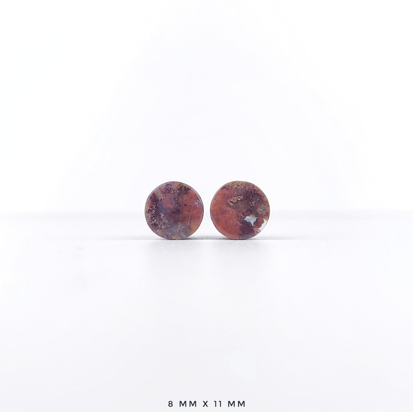 Red Moss Agate 8mm (0g) plugs