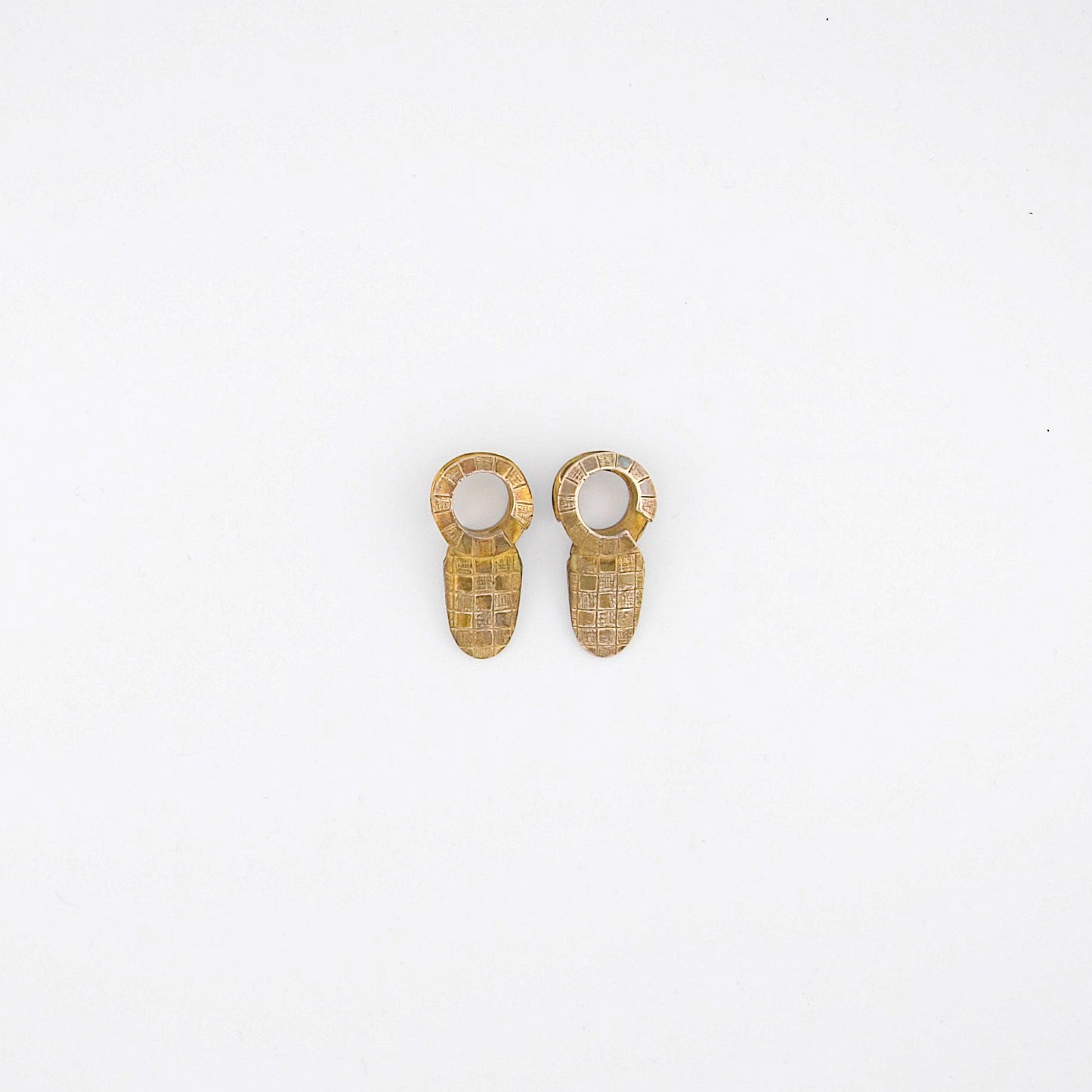 Morton Manley Brass 1/2" Checkered Pattern Ear Weights