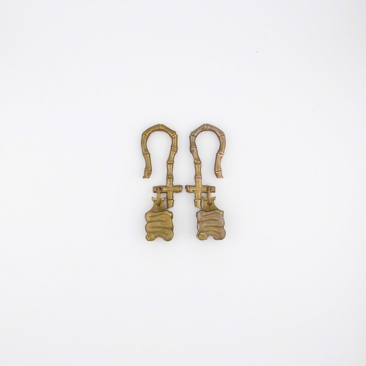 Morton Manley 2g Brass Bamboo with Snake Bells Ear Weights
