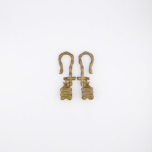 Morton Manley 2g Brass Bamboo with Snake Bells Ear Weights