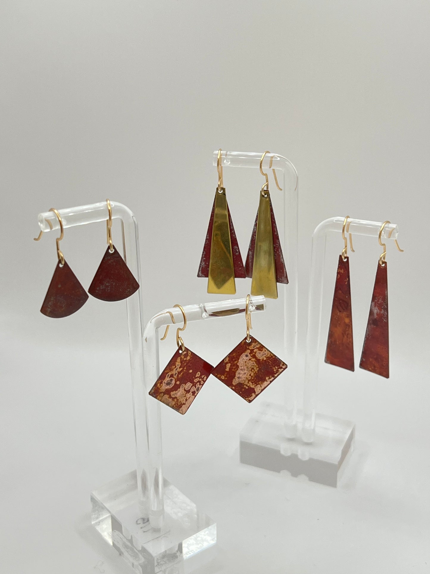 Copper patina dangles